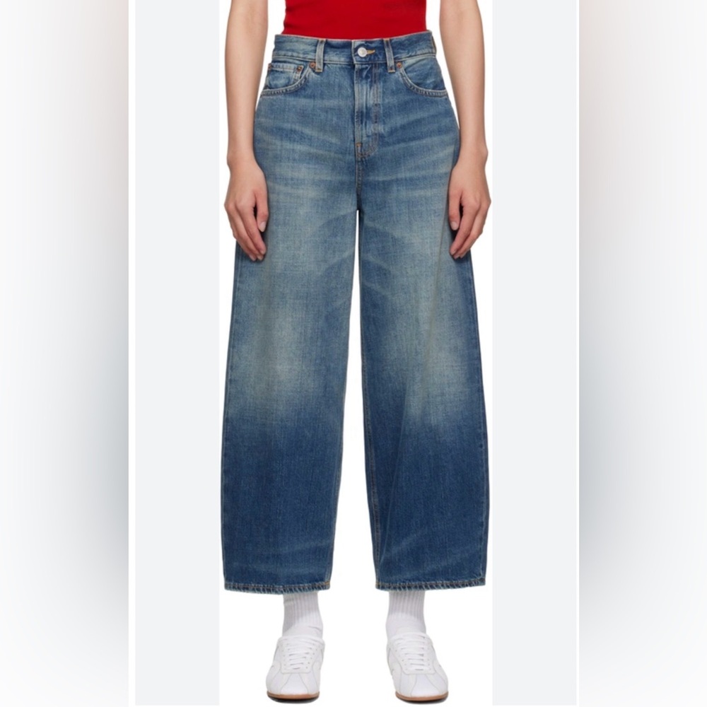 NWOT 6397 Italian Roomy Barrel Leg High Waist Crop Jean in Heirloom Blue Size 26